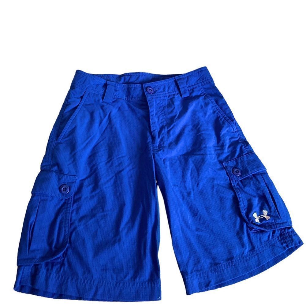 Boys Under Armour Cargo Blue Shorts Size Medium